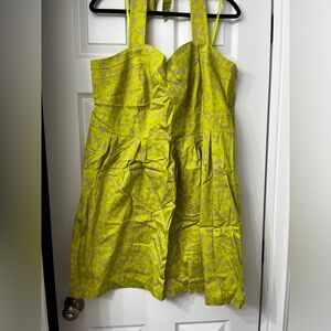 Lane Bryant Halter Top green and tan Dress Sz 18